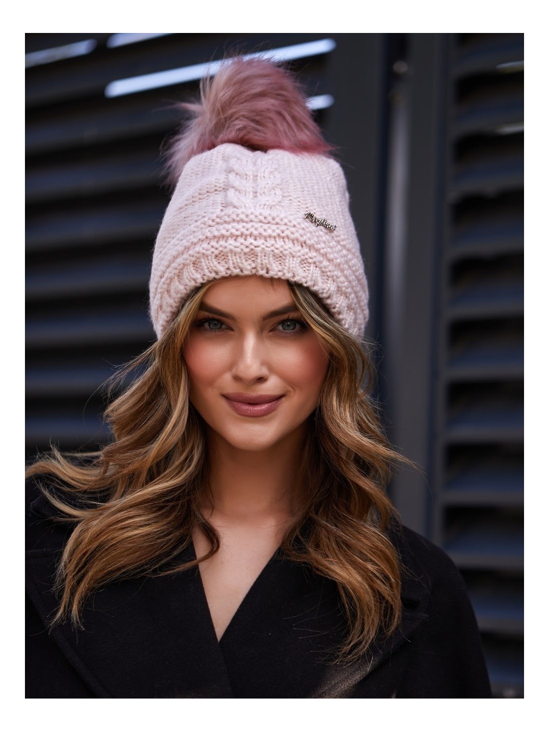 Light pink winter hat C10 - Online store - Boutique